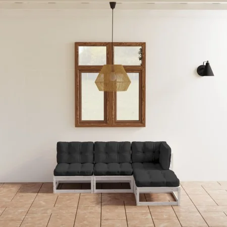 4-piece garden furniture set with solid pine wood cushions by vidaXL, Garden sets - Ref: Foro24-3076535, Price: 426,83 €, Dis...