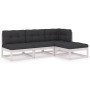 4-piece garden furniture set with solid pine wood cushions by vidaXL, Garden sets - Ref: Foro24-3076535, Price: 432,77 €, Dis...