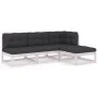 4-piece garden furniture set with solid pine wood cushions by vidaXL, Garden sets - Ref: Foro24-3076535, Price: 426,83 €, Dis...
