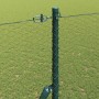 Reja con postes Gris 1.5 x 100 m Acero recubierto de PVC
