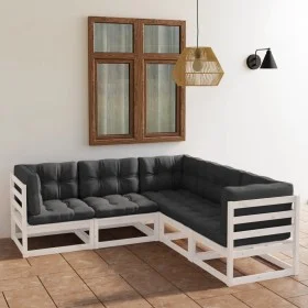 5-piece garden furniture set with solid pine wood cushions by vidaXL, Garden sets - Ref: Foro24-3076545, Price: 497,46 €, Dis...