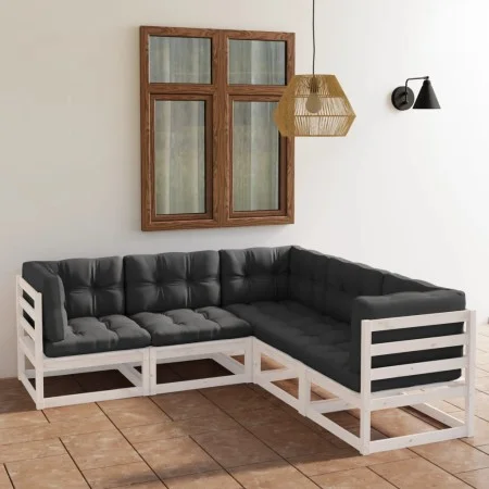 5-teiliges Gartenmöbel-Set mit Kissen aus massivem Kiefernholz von vidaXL, Gartensets - Ref: Foro24-3076545, Preis: 497,13 €,...