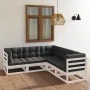 5-teiliges Gartenmöbel-Set mit Kissen aus massivem Kiefernholz von vidaXL, Gartensets - Ref: Foro24-3076545, Preis: 497,13 €,...