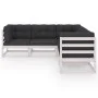 Juego de muebles de jardín 5 pzas y cojines madera pino maciza de vidaXL, Conjuntos de jardín - Ref: Foro24-3076545, Precio: ...
