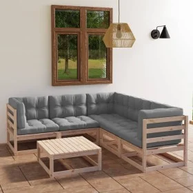 Garden furniture 6 pieces with cushions made of solid pine wood by vidaXL, Garden sets - Ref: Foro24-3076549, Price: 494,24 €...