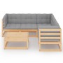 Garden furniture 6 pieces with cushions made of solid pine wood by vidaXL, Garden sets - Ref: Foro24-3076549, Price: 501,67 €...
