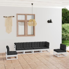 6-piece garden furniture set with solid pine wood cushions by vidaXL, Garden sets - Ref: Foro24-3076450, Price: 566,09 €, Dis...