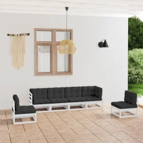 6-piece garden furniture set with solid pine wood cushions by vidaXL, Garden sets - Ref: Foro24-3076450, Price: 555,24 €, Dis...