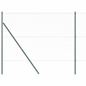 Reja con postes Gris 1.6 x 100 m Acero recubierto de PVC