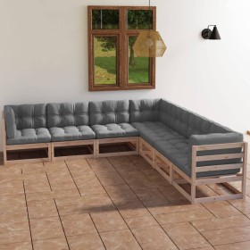 7-teiliges Gartenmöbel-Set mit Kissen aus massivem Kiefernholz von vidaXL, Gartensets - Ref: Foro24-3076554, Preis: 681,84 €,...