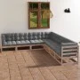 7-piece garden furniture set with solid pine wood cushions by vidaXL, Garden sets - Ref: Foro24-3076554, Price: 673,66 €, Dis...