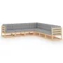 7-piece garden furniture set with solid pine wood cushions by vidaXL, Garden sets - Ref: Foro24-3076554, Price: 673,66 €, Dis...
