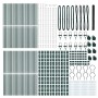 Reja con postes Gris 1.6 x 100 m Acero recubierto de PVC