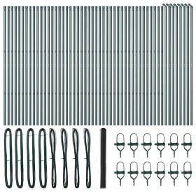 Reja con postes Gris 1.6 x 100 m Acero recubierto de PVC
