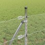 Reja con postes Plateado 0.4 x 10 m Acero recubierto de PVC