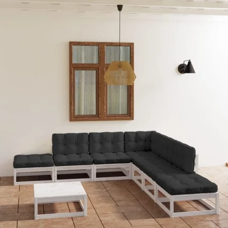8-piece garden furniture set with solid pine wood cushions by vidaXL, Garden sets - Ref: Foro24-3076560, Price: 624,46 €, Dis...