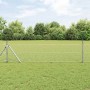 Reja con postes Plateado 0.4 x 10 m Acero recubierto de PVC