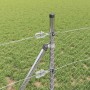 Reja con postes Plateado 0.4 x 10 m Acero recubierto de PVC