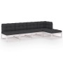 5-teiliges Gartenmöbel-Set mit Kissen aus massivem Kiefernholz von vidaXL, Gartensets - Ref: Foro24-3076565, Preis: 451,96 €,...