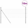 Reja con postes Plateado 0.5 x 10 m Acero recubierto de PVC