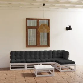 Gartenmöbel 6-teilig mit Kissen aus massivem Kiefernholz von vidaXL, Gartensets - Ref: Foro24-3076570, Preis: 455,24 €, Rabat...