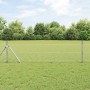 Reja con postes Plateado 0.5 x 10 m Acero recubierto de PVC