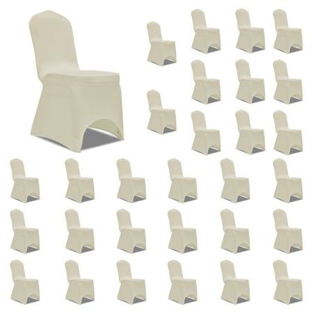 Funda de silla elástica crema 30 unidades de vidaXL, Fundas - Ref: Foro24-3051643, Precio: 118,28 €, Descuento: %