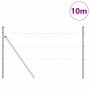 Reja con postes Plateado 0.5 x 10 m Acero recubierto de PVC