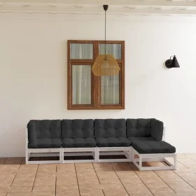 5-piece garden furniture set with solid pine wood cushions by vidaXL, Garden sets - Ref: Foro24-3076585, Price: 446,34 €, Dis...
