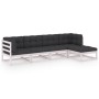 5-teiliges Gartenmöbel-Set mit Kissen aus massivem Kiefernholz von vidaXL, Gartensets - Ref: Foro24-3076585, Preis: 452,99 €,...