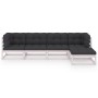 5-piece garden furniture set with solid pine wood cushions by vidaXL, Garden sets - Ref: Foro24-3076585, Price: 340,66 €, Dis...