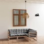 Gartenmöbel 4-teilig mit Kissen aus massivem Kiefernholz von vidaXL, Gartensets - Ref: Foro24-3076594, Preis: 356,70 €, Rabat...
