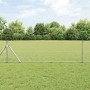 Reja con postes Plateado 0.6 x 10 m Acero recubierto de PVC