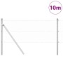 Reja con postes Plateado 0.6 x 10 m Acero recubierto de PVC