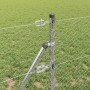 Reja con postes Plateado 0.6 x 10 m Acero recubierto de PVC