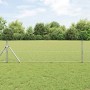 Reja con postes Plateado 0.6 x 10 m Acero recubierto de PVC