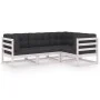 4-piece garden furniture set with solid pine wood cushions by vidaXL, Garden sets - Ref: Foro24-3076595, Price: 472,48 €, Dis...