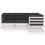 4-piece garden furniture set with solid pine wood cushions by vidaXL, Garden sets - Ref: Foro24-3076595, Price: 472,48 €, Dis...