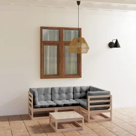5-piece garden furniture set with solid pine wood cushions by vidaXL, Garden sets - Ref: Foro24-3076599, Price: 390,96 €, Dis...