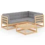 5-piece garden furniture set with solid pine wood cushions by vidaXL, Garden sets - Ref: Foro24-3076599, Price: 390,96 €, Dis...