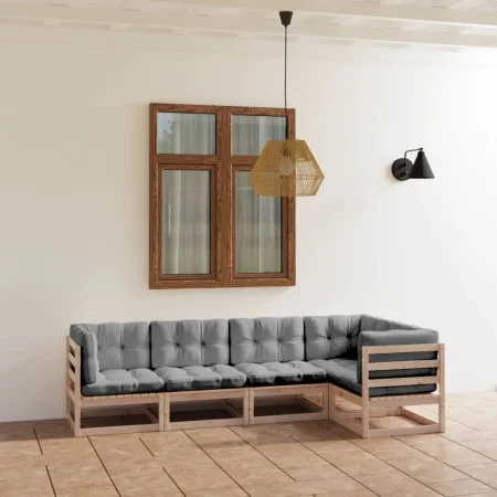 5-piece garden furniture set with solid pine wood cushions by vidaXL, Garden sets - Ref: Foro24-3076604, Price: 483,73 €, Dis...