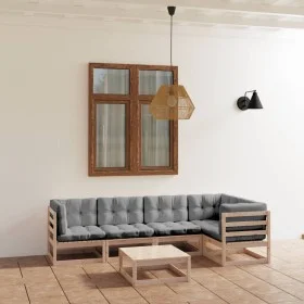 Garden furniture 6 pieces with cushions made of solid pine wood by vidaXL, Garden sets - Ref: Foro24-3076609, Price: 493,87 €...