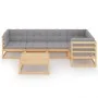 Muebles de jardín 6 piezas con cojines de madera de pino maciza de vidaXL, Conjuntos de jardín - Ref: Foro24-3076609, Precio:...