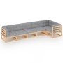 Gartenmöbel 6-teilig mit Kissen aus massivem Kiefernholz von vidaXL, Gartensets - Ref: Foro24-3076614, Preis: 547,96 €, Rabat...