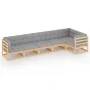 Muebles de jardín 6 piezas con cojines de madera de pino maciza de vidaXL, Conjuntos de jardín - Ref: Foro24-3076614, Precio:...