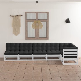 Garden furniture 6 pieces with cushions made of solid pine wood by vidaXL, Garden sets - Ref: Foro24-3076615, Price: 655,53 €...
