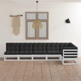 Garden furniture 6 pieces with cushions made of solid pine wood by vidaXL, Garden sets - Ref: Foro24-3076615, Price: 645,78 €...
