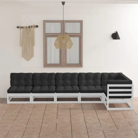 Garden furniture 6 pieces with cushions made of solid pine wood by vidaXL, Garden sets - Ref: Foro24-3076615, Price: 645,44 €...