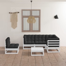 6-piece garden furniture set with solid pine wood cushions by vidaXL, Garden sets - Ref: Foro24-3076630, Price: 515,18 €, Dis...