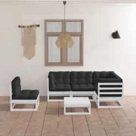 6-piece garden furniture set with solid pine wood cushions by vidaXL, Garden sets - Ref: Foro24-3076630, Price: 507,06 €, Dis...